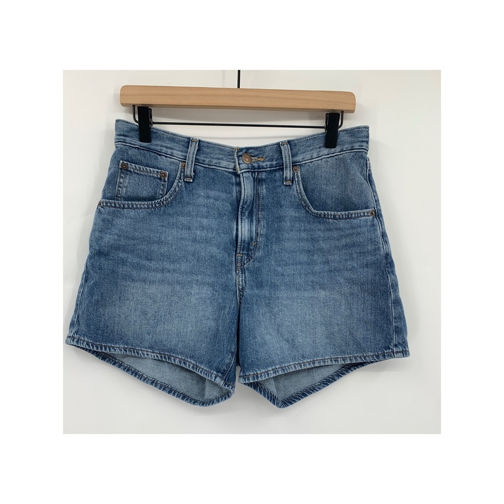 Levis Cinch Shorts Women 28 Blue Denim Jean Mid Thigh Lightweight